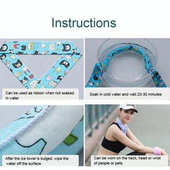 3-piece Cooling Bandana Scarf Set - Yellow Leaves