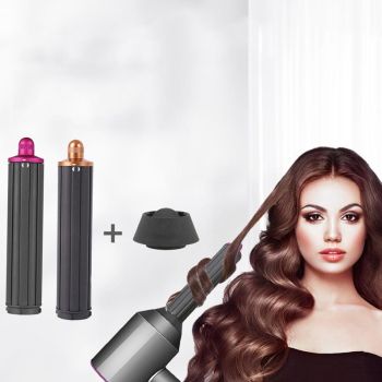 Upgraded Long Curling Barrels for Dyson Airwrap Hair Dryer with Nozzle and Adapter in Rose Red
