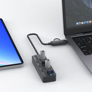 7-Port Usb3.0 + Type-C Docking Station With Otg