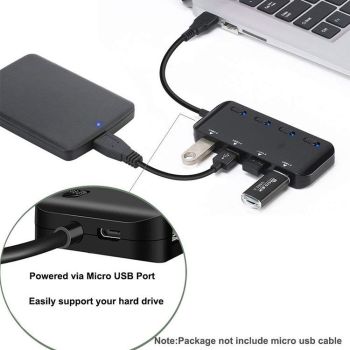 4-Port Usb 3.0 Hub With Switch