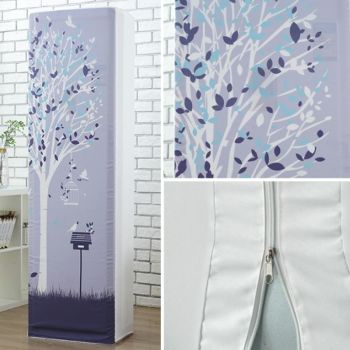 180x55x35cm Lucky Cat Fabric Dust Cover for Vertical Cabinet Air Conditioners