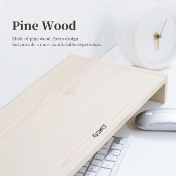 Wood Grain 2-tier Monitor Stand with Partition
