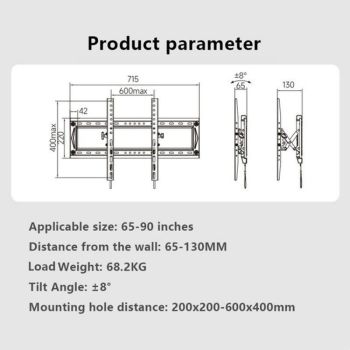 Adjustable Tv Wall Mount Bracket for 65-90 Inch Tvs