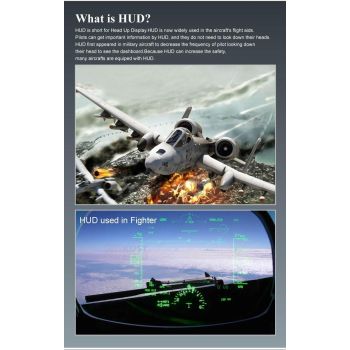 Car Obdii Hud Warning System 5.5 Inch Display Fuel Consumption Speed Alarm Water Temp Fault Diagnosis