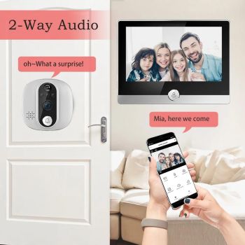 1080P Wifi Smart Doorbell With Motion Detection - 4.3 Inch Visual Display
