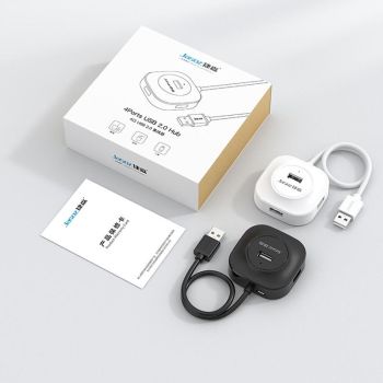 High-Speed 4-Port Usb2.0 Docking Hub White 1.2M