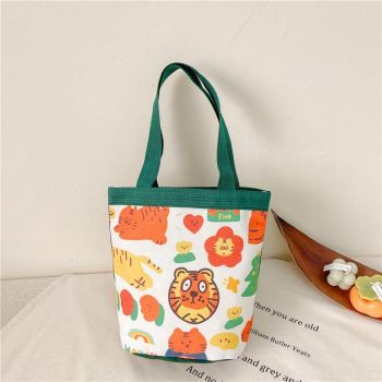 Cartoon Graffiti Bento Bag - Cute Canvas Handbag - Model 2 Yellow