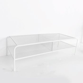 Desk Organizer Bracket for Elevated Computer Monitor - Wrought Iron - Deepen Dual Layer Split