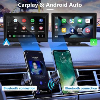 7 Touch Display Car Navigator with Dual-lens Smart Driving Recorder - Portable and Wireless