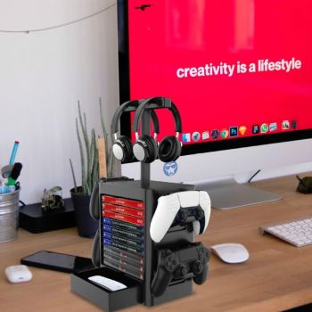 Ps5 / Xsx Game Disc & Headphone Storage Rack