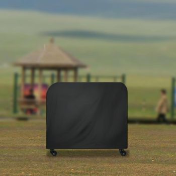 Waterproof 210d Oxford Cloth Bbq Grill Cover - Anti-uv Dust-proof Folding - Fits Gas Charcoal Electric - 145x61x117cm - Black