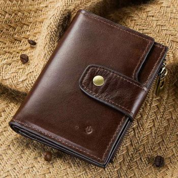 Rfid-protected Smart Bluetooth Leather Wallet