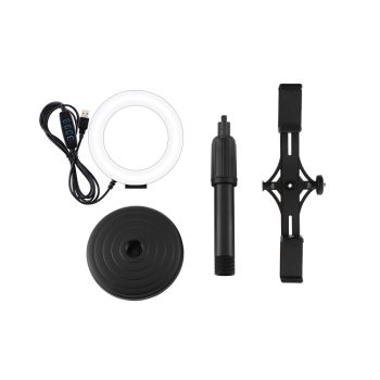 Horizontal Dual Phone Brackets Desktop Ring Light Kit - 4.7 Inch