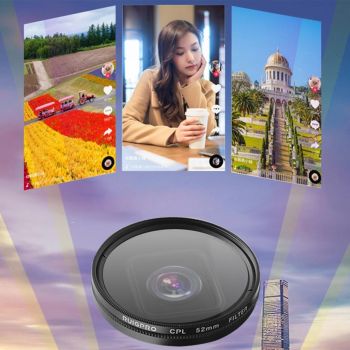 52mm Cpl Lens Filter with Adapter Ring and Cap for Gopro Hero10 / 9