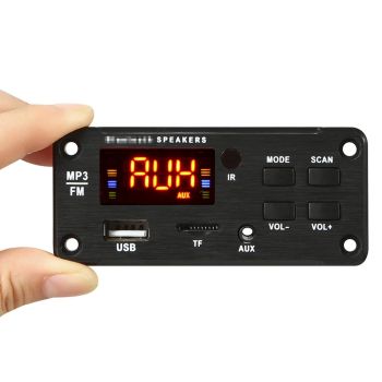 12V Car Bluetooth 5.0 Audio Mp3 Player Board With Remote - Fm Radio Tf Card Usb Aux
