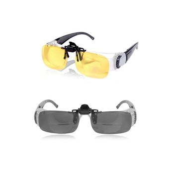 Adjustable Focus Fishing Telescope with Myopia Clip - Yellow & Gray