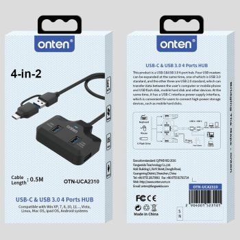 4-In-2 Usb-C / Type-C + Usb3.0 Docking Station