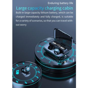 Waterproof Wireless Bluetooth Earphones with Touch Screen and Charging Box