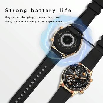 Smart Bluetooth Calling Watch With Nfc Function - Gold Steel