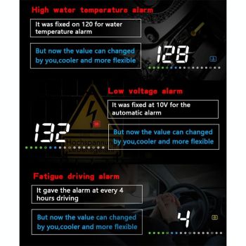 3.5 Inch Vehicle Head Up Display Car Speed Engine Revs Water Temp Voltage