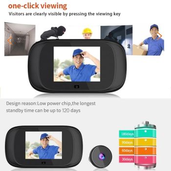 Smart 1.0Mp Peephole Doorbell With 2.8 Screen