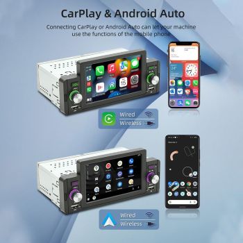 5 Inch Car Mp5 Inch Player W / Wireless Phone Mirror Link & Steering Wheel Control