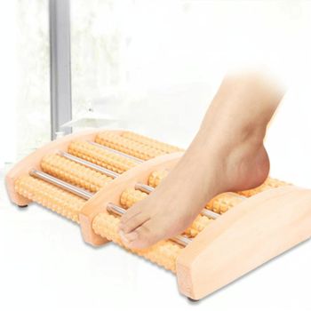 5-Row Solid Wood Foot Massager Non-Slip & Thickened