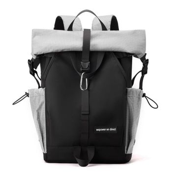 Large Capacity Contrast Backpack For Commuting - Black