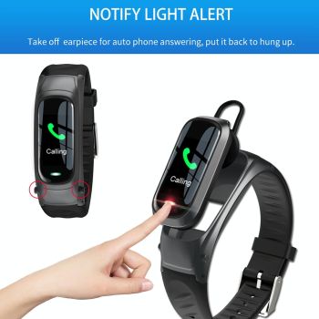 Smart Bracelet With Ai Voice Sleep & Heart Rate Monitoring Call Rejection - Black