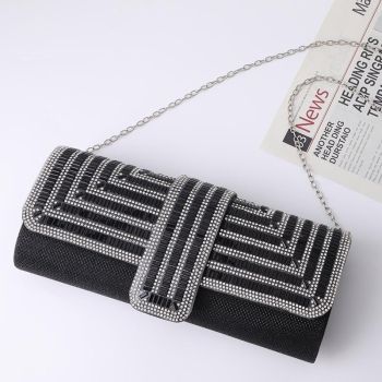 Black Shoulder Bag For Ladies Elegant Hand Messenger - Silver