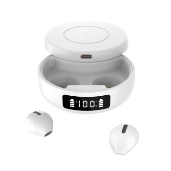 Mini Tws Wireless Bluetooth Earphones with Noise Reduction and Digital Display - Black