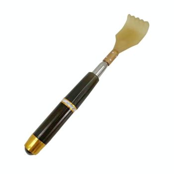 Retractable Back Scratcher With Magnetic Tickler - Brown