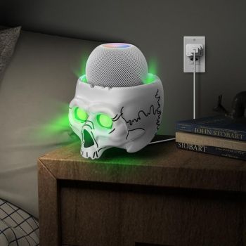 5-piece Skull Desktop Stand for Apple Home Pod Mini - White