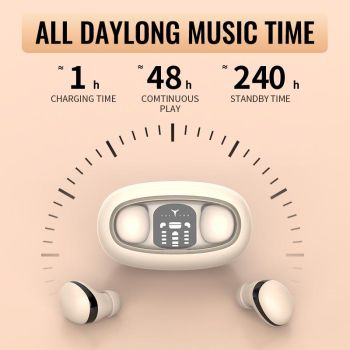 Wireless Mini Tws Earbuds with Noise Reduction and Long Battery Life - Skin Colour