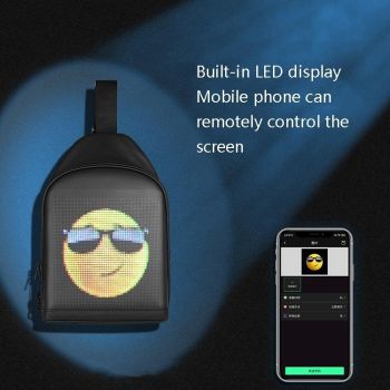 7 Outdoor Led Crossbody Bag With Usb & Bluetooth Black