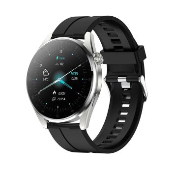 Waterproof Silicone Smartwatch With Colour Display - Black
