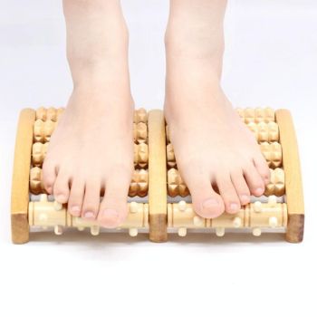 5-Row Foot Massager Wooden Roller 27X19X4.5Cm