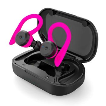 Waterproof Tws Wireless Earphones for Sports - Ear-mounted - Black