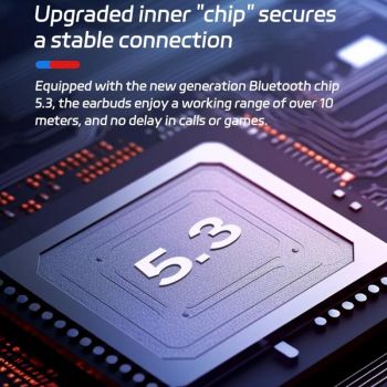 Wireless Noise-cancelling Bluetooth Earbuds - Music Cube - Red Blue