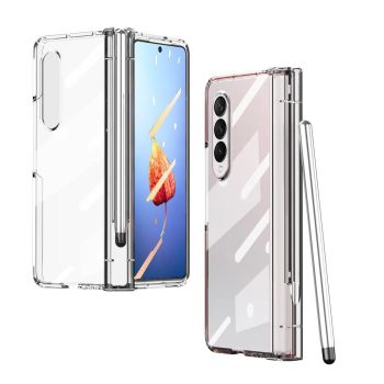 For Samsung Galaxy Z Fold4 5G Case With Pen Slot - Electroplated Full Body - Rose Gold