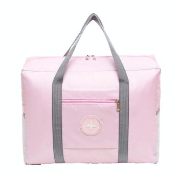 Folding Travel Bag with Trolley Case for Luggage - Black
