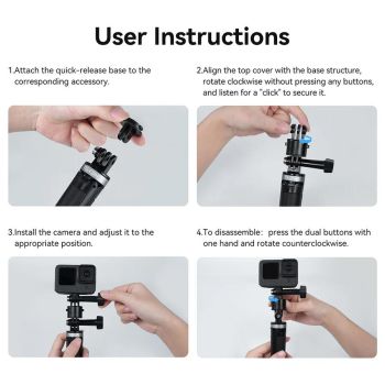 Universal Magnetic Quick Release Adapter Kit For Action Cameras