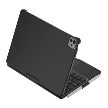360 Degree Rotating Bluetooth Keyboard Leather Case For Ipad Pro 11 With Backlight - Black