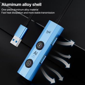 5-In-1 Usb3.0 Hub Adapter Docking Station Blue