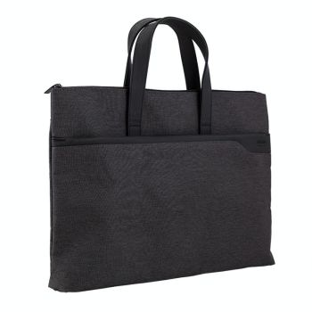 Double Layer Zipper Conference Document Bag - Portable and Organized - Blue