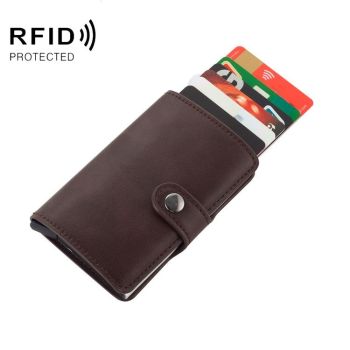 Rfid-protected Leather Card Wallet - Pu Material - Red