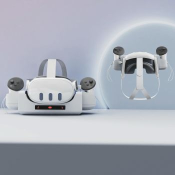 Gray Wall Mount for Meta Quest 3 Vr Helmet Charging