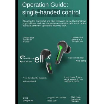 Wireless Gaming Bluetooth Earphones - Black