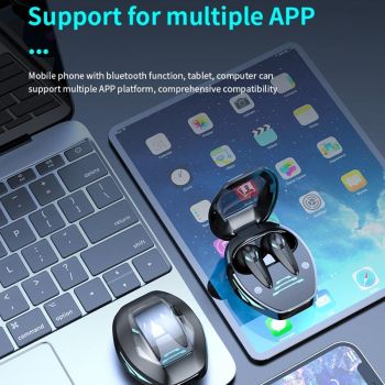 Wireless Gaming Earphones with Noise Reduction - Black