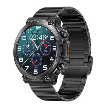 Steel Strap Wristband With Heart Rate And Blood Pressure Monitoring - Black Milanese